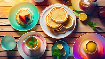 abstract background with colorful lemons