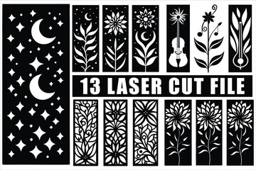 Elegant laser cut files for decorative panels