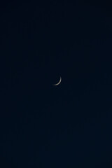 Moon light on sky. Moon in the galaxy.