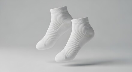 A cozy white, knit, cropped sweater with ribbed sleeves and wide, turned-up cuffs floats mid-air against a smooth, bright gray background, showcasing its stylish texture and relaxed fit for modern fas