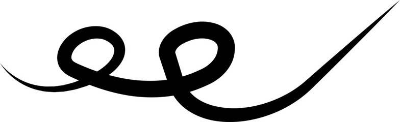 Swirl ornament flourish decoration divider icon in black flat and line style, vintage calligraphy curl scroll embellishment bundle, elegant border corner design isolated transparent background