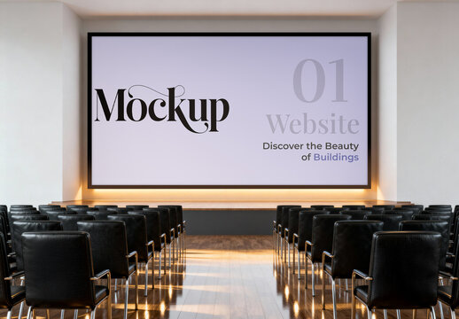 Auditorium Screen Mockup Business Conference Scene