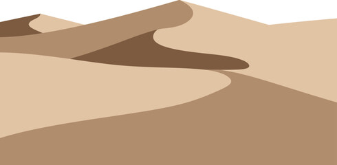 Expansive desert dunes under a clear blue sky serene natural landscape scene isolated on transparent background