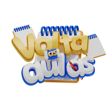 back to school Volta as aulas selo 3d