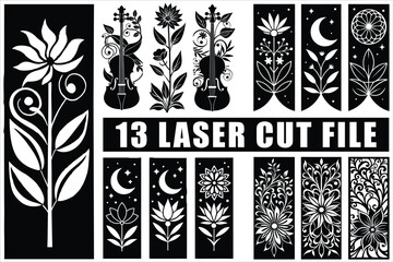 Elegant floral violin designs for laser cutting crafts