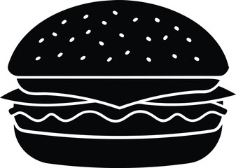 delicious hamburger silhouette, burger vector art