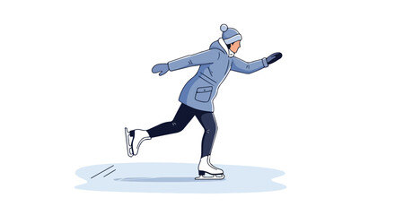 Obraz premium Captivating winter sport: A graceful figure skater gliding effortlessly on ice showcasing balance and motion in winter gear style