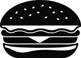 delicious hamburger silhouette, burger vector art