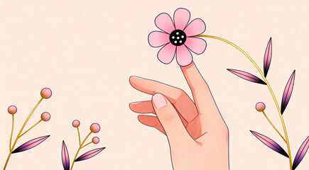 Delicate Pink Flower Gentle Touch