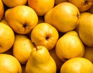 Yellow pears close up