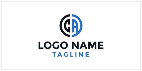 The bold circle CA or HA logo design