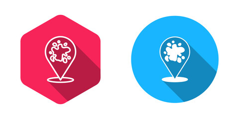 Filled and outline Paint spray icon isolated with long shadow background. Vector