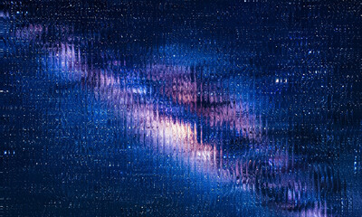 A digital representation of the milky way galaxy, with vibrant colors and a starry, textured appearance