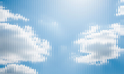Obraz premium Abstract digital art effect on a bright blue sky with scattered white clouds