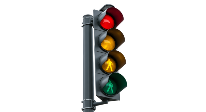 Road traffic lights on city street, red yellow green signal for vehicles and pedestrians, urban transportation safety control system, stop and go regulation, highway rules, driving and traffic managem