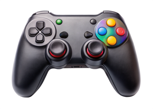  Top view Video Game controller isolated on transparent background