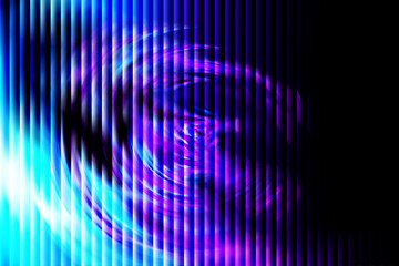 Gradient with a glass effect abstract vertical lines with a swirling pattern of blue and purple light motion
