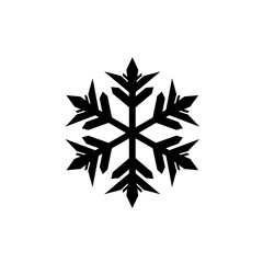 Obraz premium Silhouette of a snowflake with sharp edges, clean black vector, logo element.