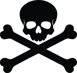 crossbones vector, poison symbol illustration 