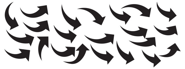 Blue arrows set. Curved arrows. Arrow sign. Flat style icons. set of Blue curve arrow icon vectors. long arrow icon vector illustration.