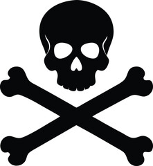 skull crossbones silhouette, pirate vector art