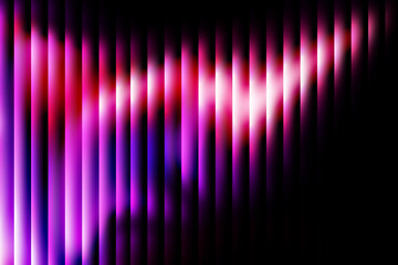 Gradient with a glass effect abstract vertical light streaks with purple and pink hues on black background motion