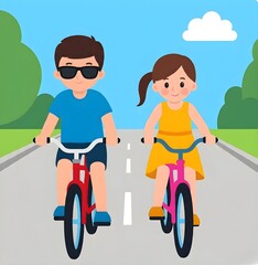 children riding bikes