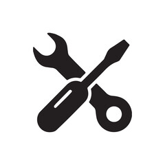 Tools Icon. Wrench and Screwdriver
