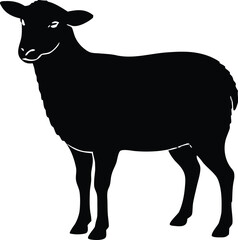 sheep standing silhouette, livestock vector art
