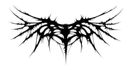 PNG Rib cage tribal design art.