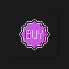 Filled outline Buy button icon isolated on black background. Flat filled outline style with shadow. Vector