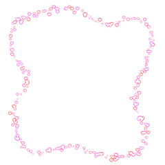 Heart Confetti Border – Pink Glitter Heart Frame, Transparent Background (PNG Overlay)
