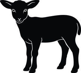 lamb standing silhouette, sheep vector art