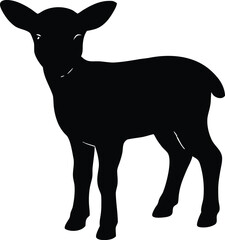 lamb standing silhouette, sheep vector art