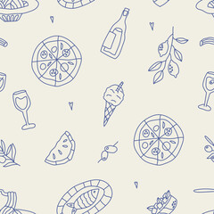 Hand drawn vintage seamless pattern