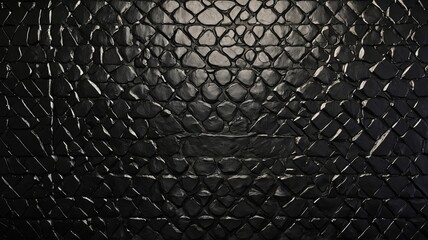 Naklejka premium Black textured reptile skin pattern close up snake skin