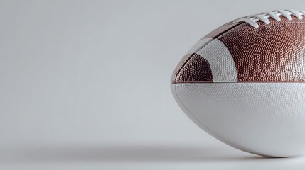 American Football Ball on White Background in Closeup