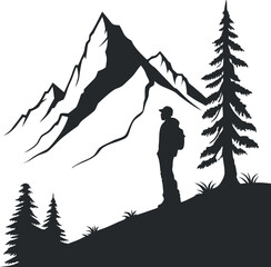 Obraz premium silhouette of a mountain 