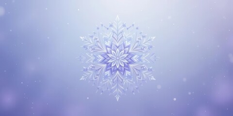 Delicate lavender and icy blue blend in an abstract snowflake design. Serene winter art.