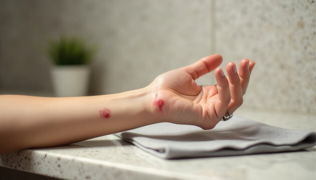 
blisters on the hand from an insect bite