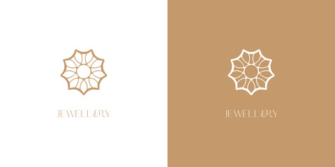 Fototapeta premium Premium Abstract Logo Geometric Shine Symbol for Business Industry Woman Art Vector design.