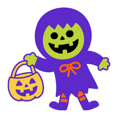 halloween costume, hand draw trick or treat