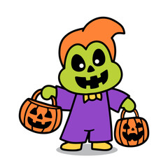 halloween costume, hand draw trick or treat