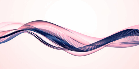 A delicate digital artwork of flowing, smoke-like waves in shades of pink and deep violet, blending gracefully on a pale background, creating a dreamy sense of motion and fluid elegance.