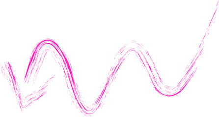 Straight, scribbled and textured arrow shape