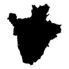 Burundi map outline silhouette vector country shape laser cutting engraving