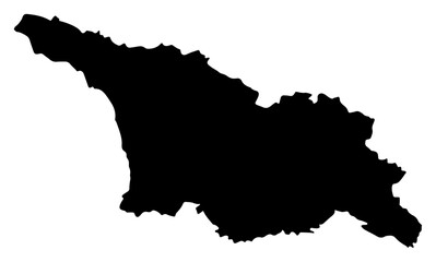 Fototapeta premium Georgia map outline silhouette vector country shape laser cutting engraving