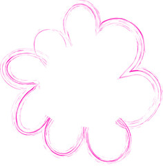 Scribbled, organic and textured petal line