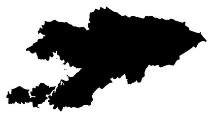 Fototapeta premium Kyrgyzstan map outline silhouette vector country shape laser cutting engraving