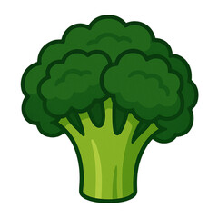 Flat Simple Illustration of Broccoli